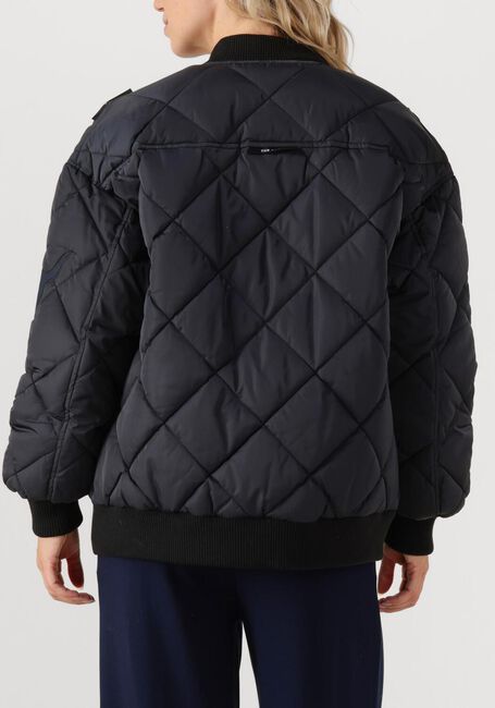 Zwarte ALIX THE LABEL Jack LADIES WOVEN QUILTED BOMBER - large