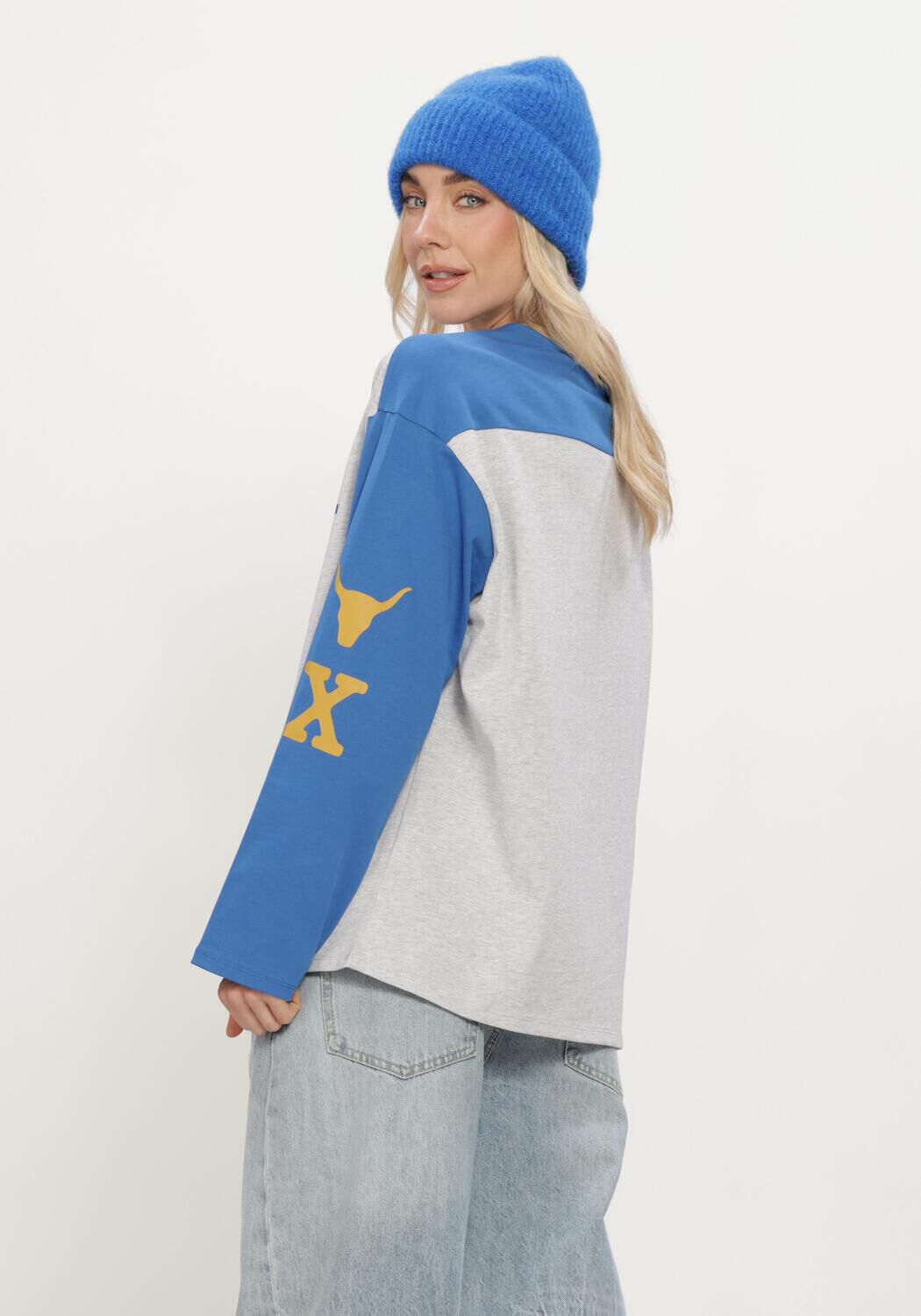 Multi ALIX THE LABEL T-shirt LADIES KNITTED MIX LONGSLEEVE T-SHIRT - large