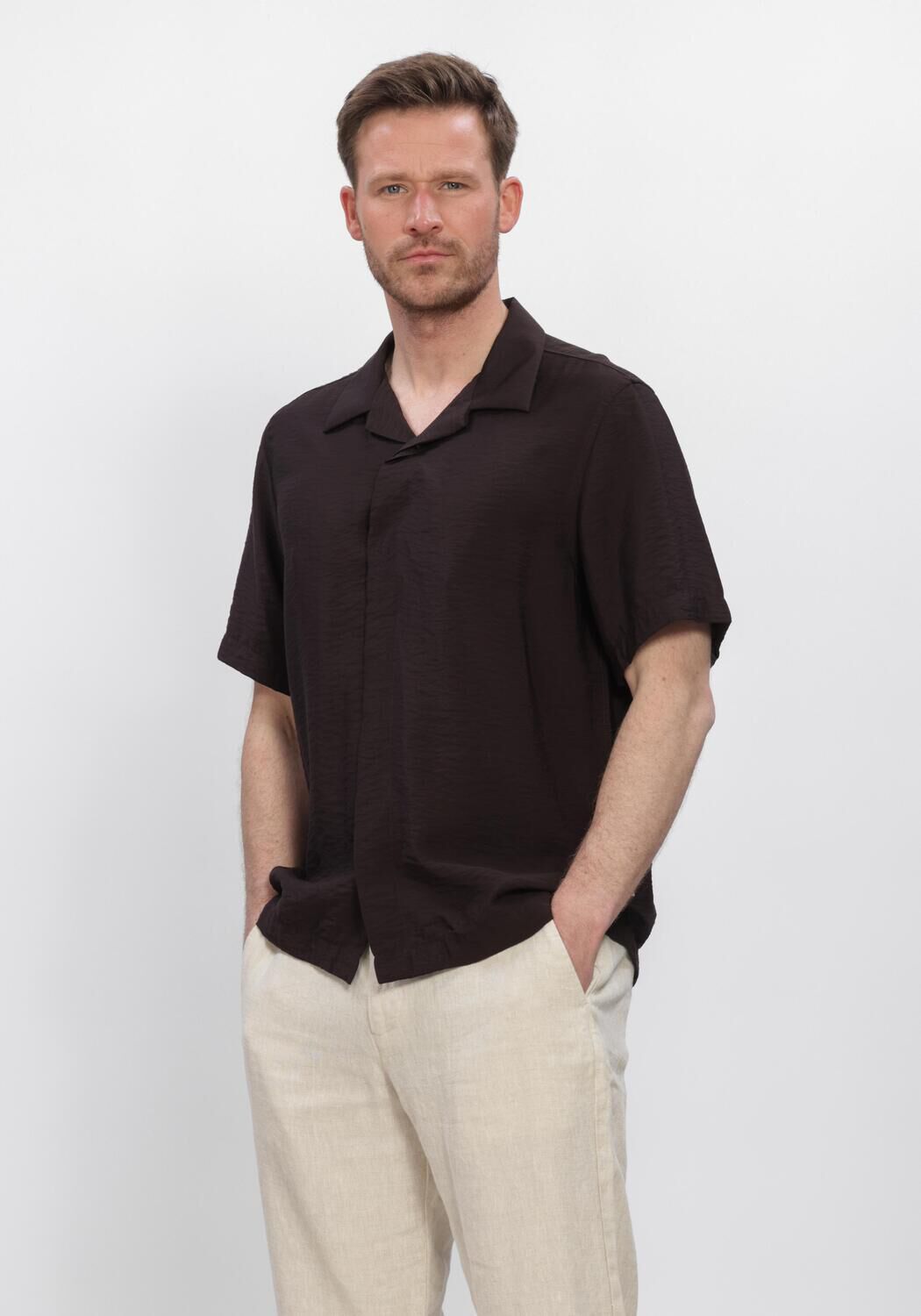 Bruine NN.07 Casual overhemd HANK SS 5971 - large