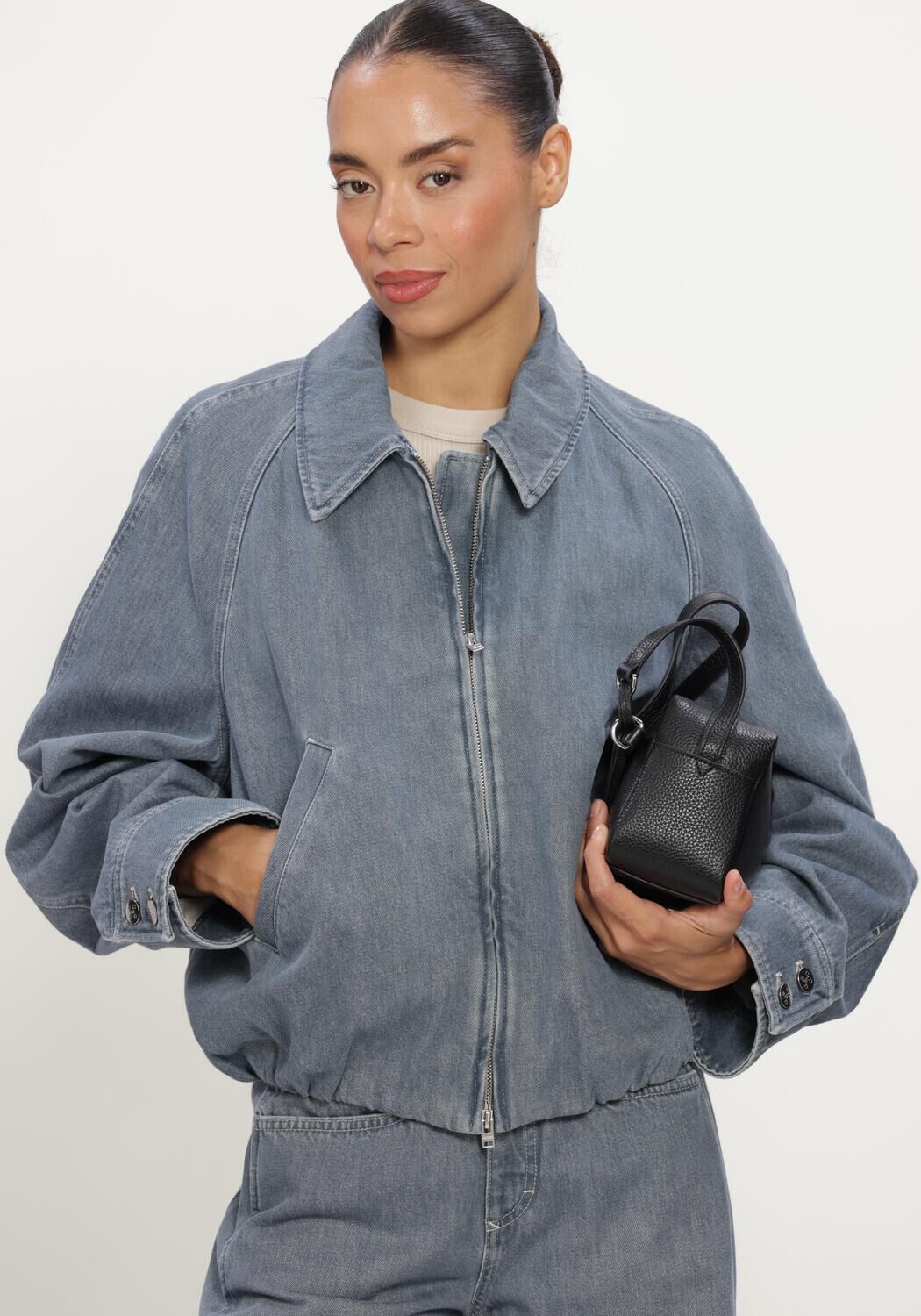 Grijze CLOSED Jassen DENIM RAGLAN BLOUSON - large