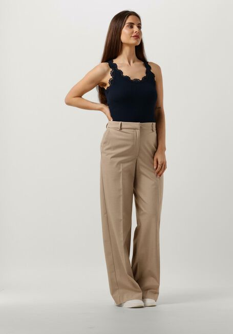 Donkerblauwe ROSEMUNDE Top SILK TOP W/ LACE - large