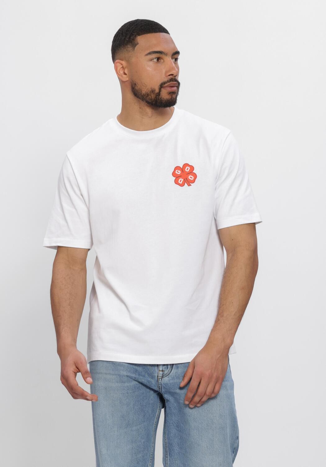 Witte THE GOODPEOPLE T-shirt ORANGE TEE - large