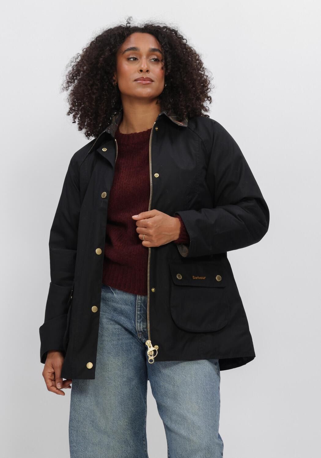 Barbour Barbour Jack Dames Icons Tartan Collar Modern Beadnell Wax Jacket