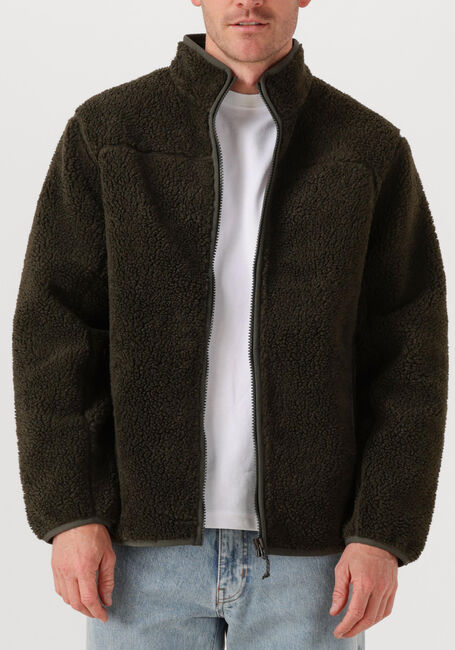 Donkergroene PEAK PERFORMANCE Trui M SOLID PILE JACKET - large