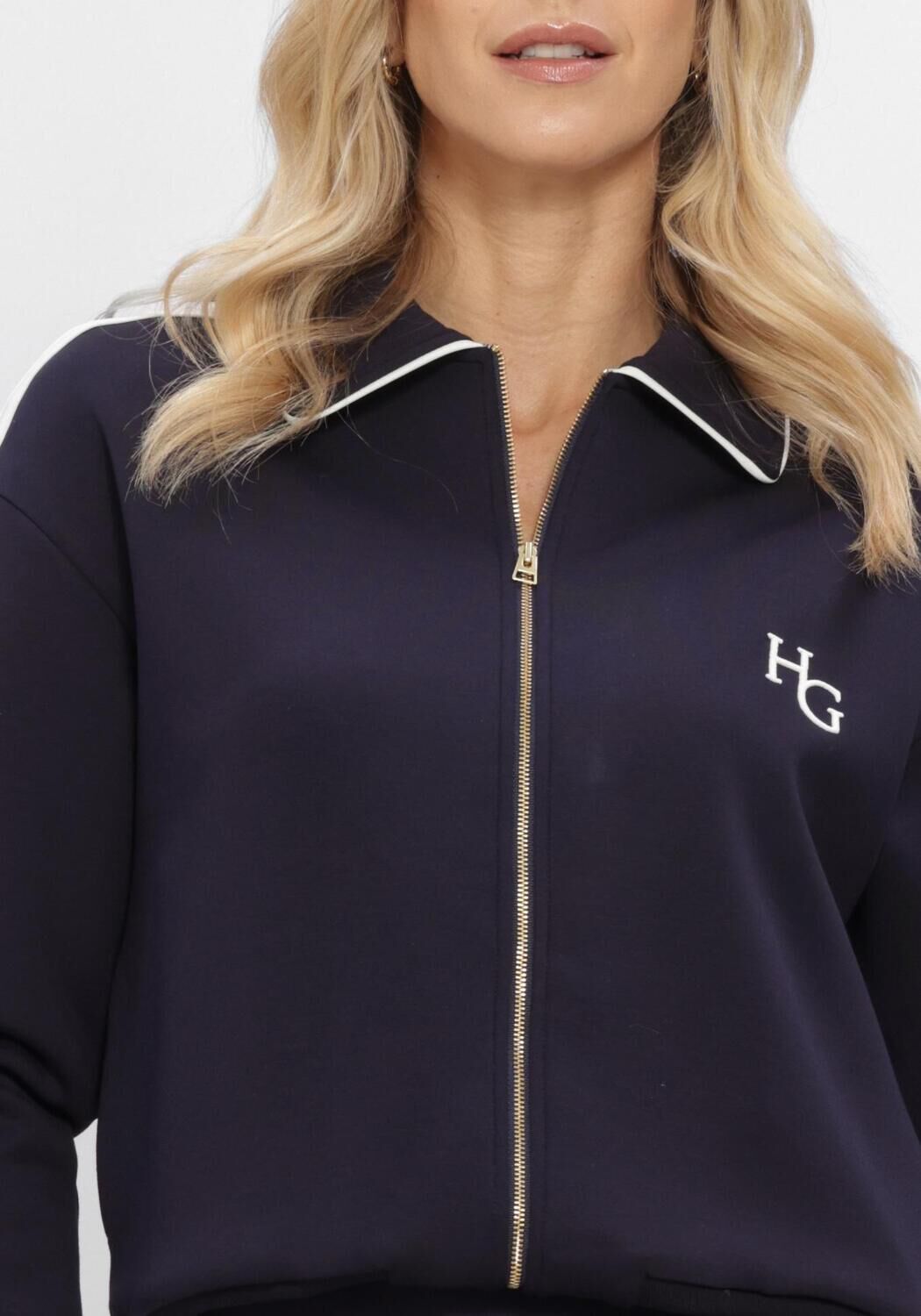 Donkerblauwe HOUSE OF GRAVITY Sweater CONTRAST ZIP CARDIGAN - large