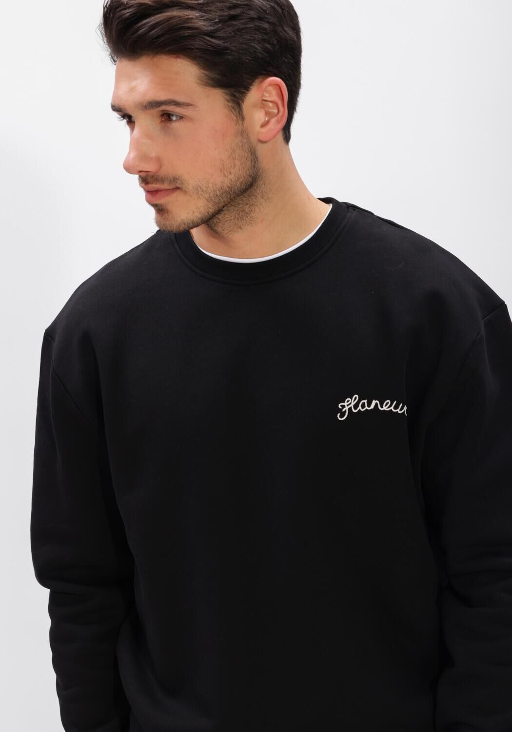 Zwarte FLANEUR Sweater SIGNATURE SWEATER - large