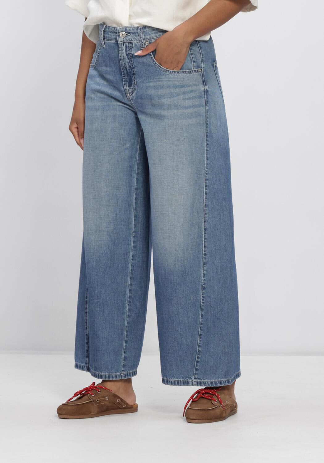 Bruine OLAF HUSSEIN Wijde broek TAILORED TROUSERS - large