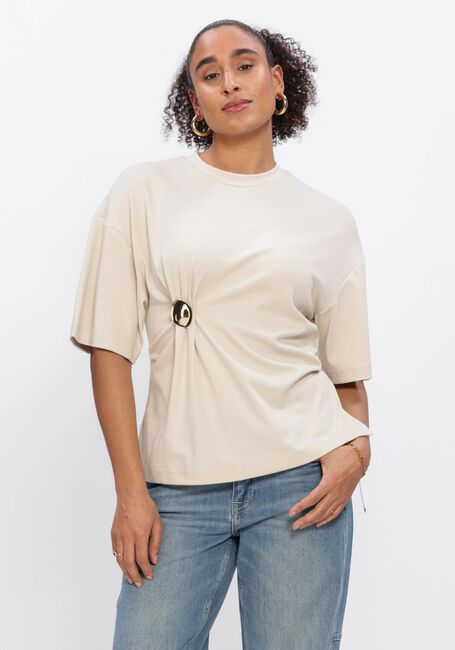 Beige SECOND FEMALE Top ENORA BROOCH TEE - large