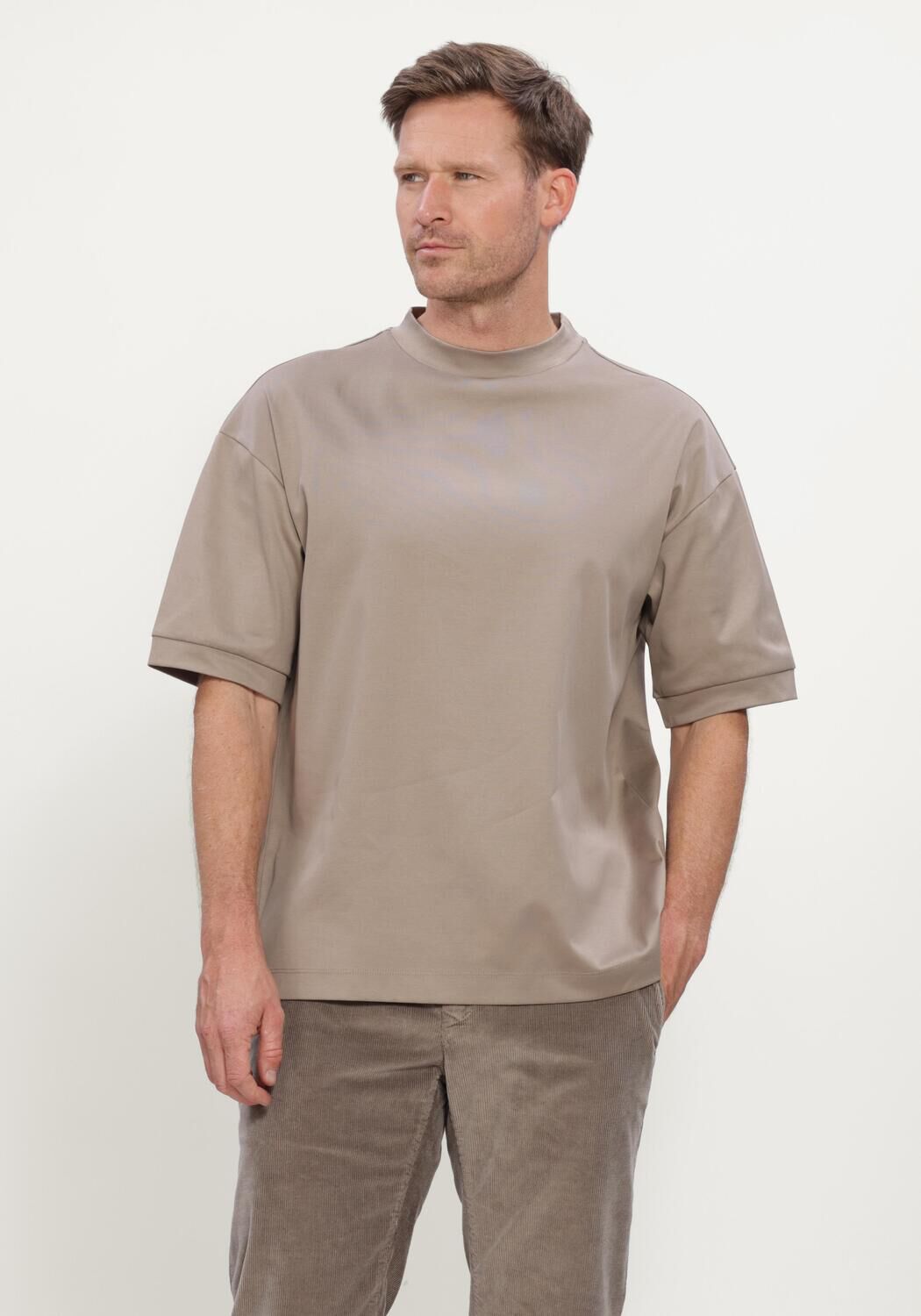Beige VALENZA T-shirt HEAVY SUPIMA OVERSIZED T-SHIRT - large