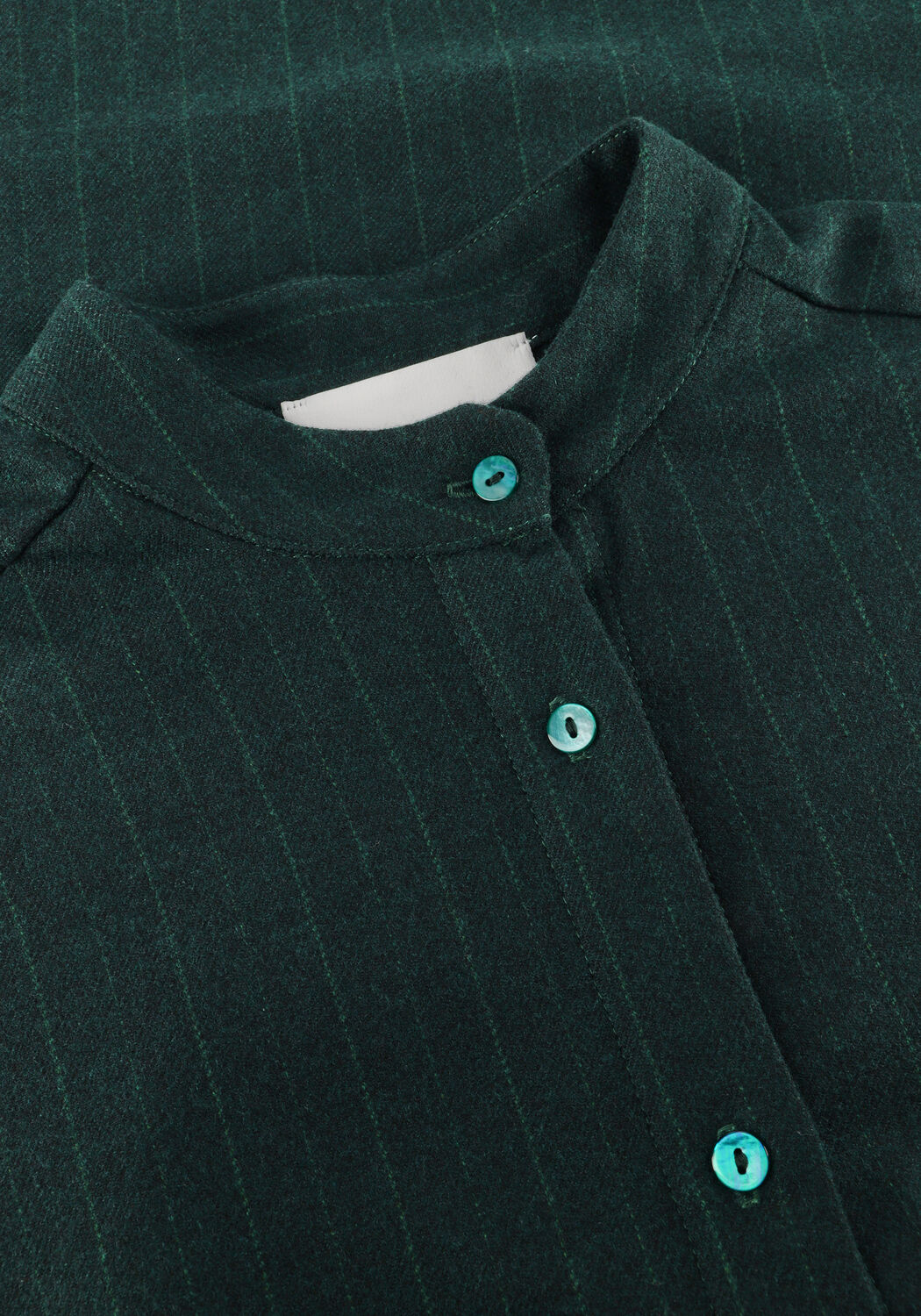 Donkergroene SEA ME HAPPY T-shirt BOXY SHIRT WOOL STRIPED - large