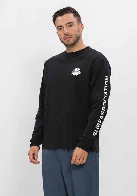 Zwarte NEW AMSTERDAM SURF ASSOCIATION T-shirt LOGO LONGSLEEVE - large