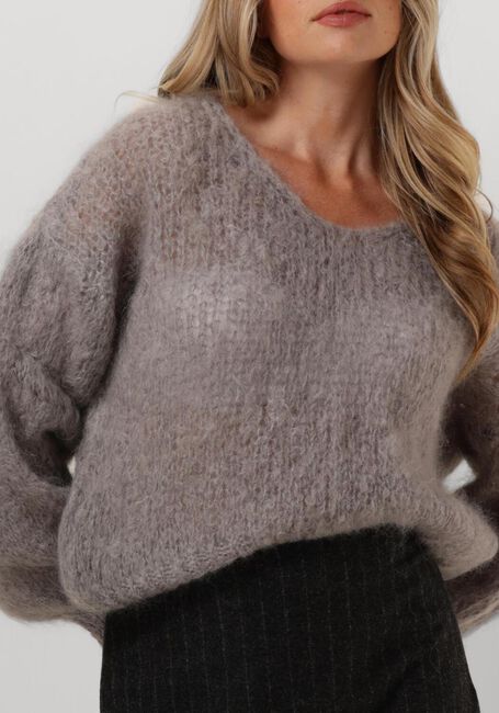 Grijze AMERICAN DREAMS Trui MILANA LS MOHAIR KNIT - large