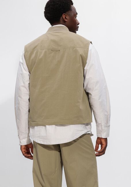 Beige OLAF HUSSEIN Bodywarmer ZIP UP WORKWEAR GILET - large