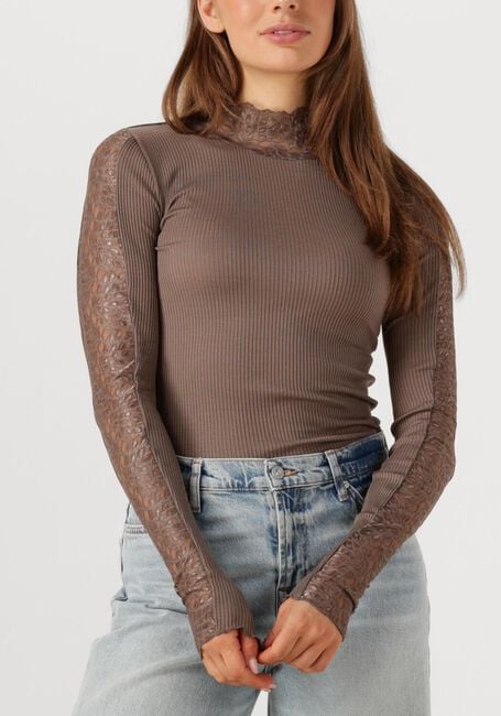 Taupe ROSEMUNDE Top BEATHA LS REGULAR LACE - large