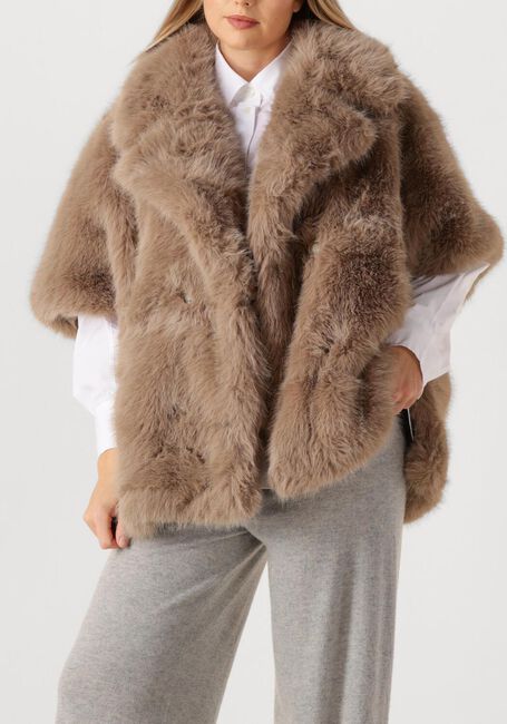 Camel ALTER EGO Faux fur jas ELIN - large