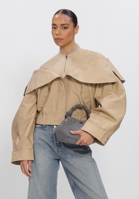 Beige GANNI Gewatteerde jas DOUBLE COTTON BOMBER - large