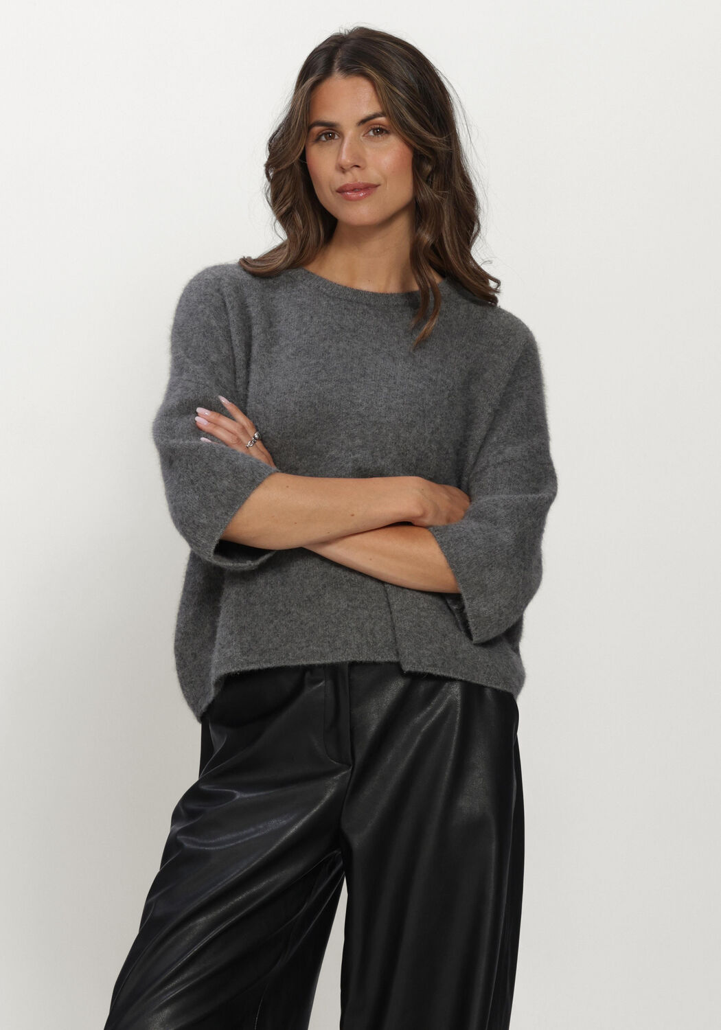 Antraciet KNIT-TED Tops & T-shirts HANS TOP - large
