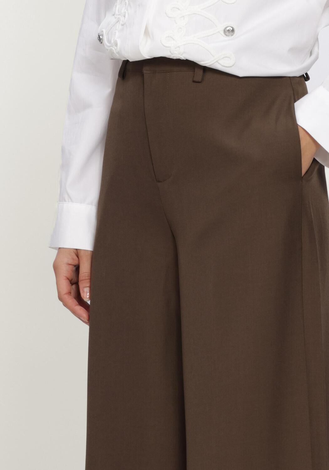 Bruine CO'COUTURE Wijde broek LUNACC WIDE PANT - large