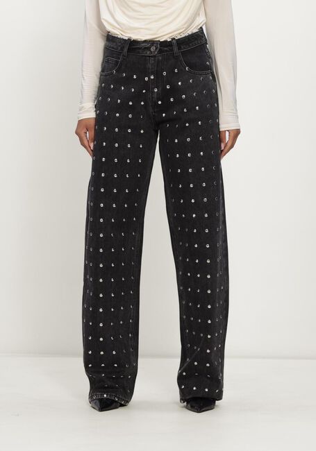 Zwarte HAUTE L'AMITI&Eacute; Straight leg jeans FLIP WAIST RIVET TALL JEANS - large