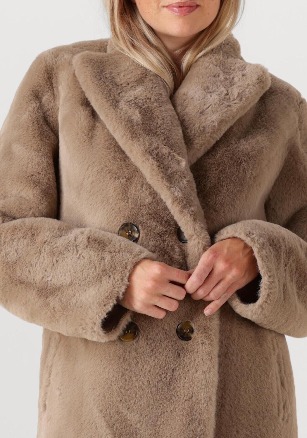 Beige IBANA Faux fur jas CAMIA - large