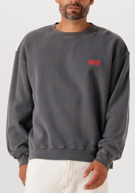 Donkergrijze AMERICAN VINTAGE Sweater PLIZZY - large