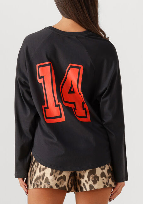 Zwarte ALIX THE LABEL T-shirt LADIES KNITTED RAGLAN LONGSLEEVE - large