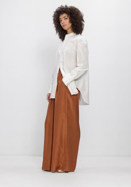 Bronzen FORTE FORTE Broeken HABOTAI SILK DRAWSTRING PANTS - large