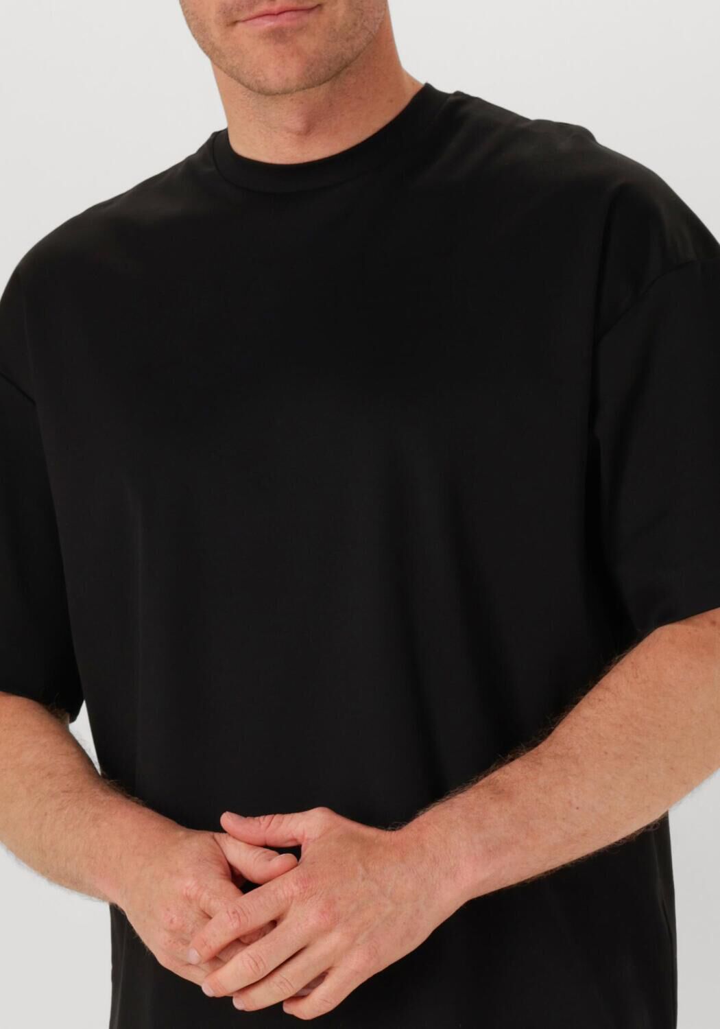 Zwarte VALENZA T-shirt 1026 INTERLOCK SUPIMA OVERSIZED T SHIRT - large
