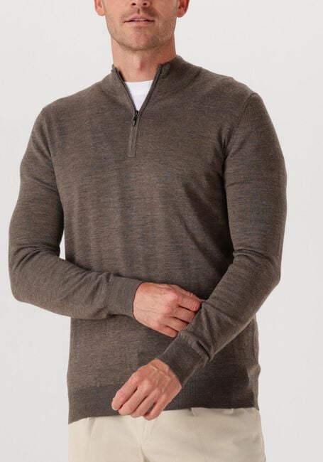 Bruine STEFANO LAURAN Trui HALF ZIP - large