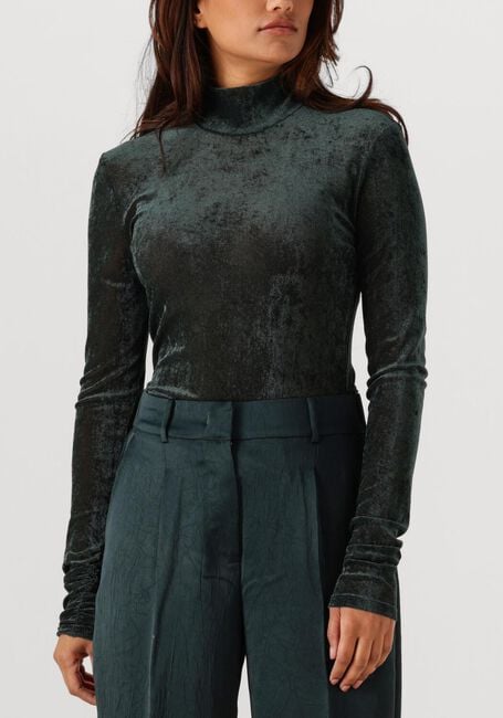 Donkergroene DANTE6 Top OLYA VELVET LAYERING MESH TOP - large
