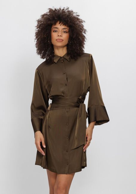 Bruine DANTE6 Mini jurk NOANNE SATIN-WRAP DRESS - large