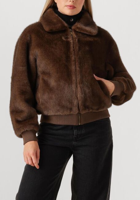 Bruine ALTER EGO Faux fur jas LINN - large