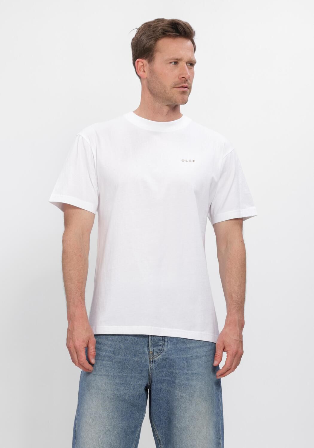 Witte OLAF HUSSEIN T-shirt FELTED WATERCREST TEES - large