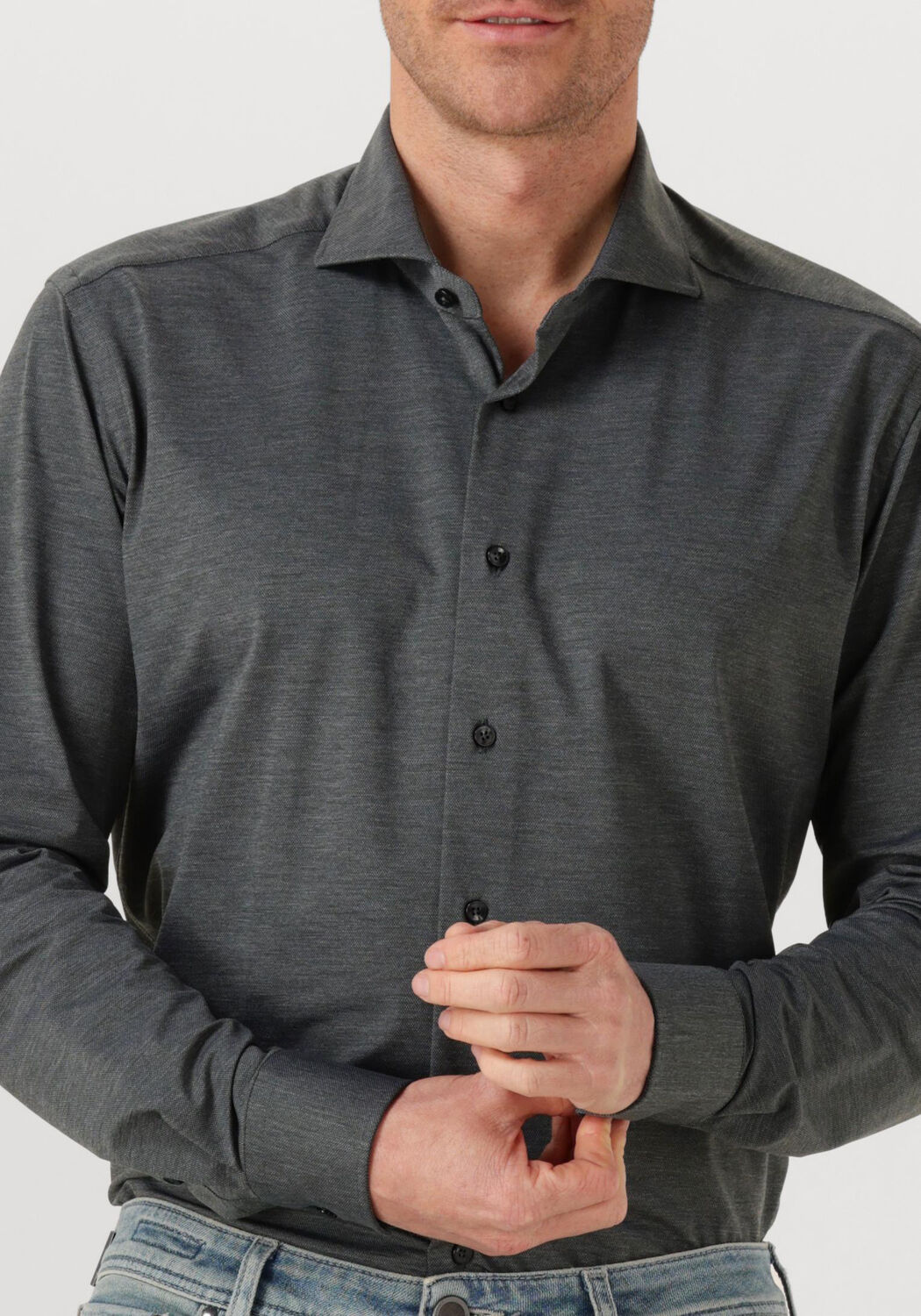 Donkergrijze XACUS Casual overhemd ACTIVE 91617 520ML - large