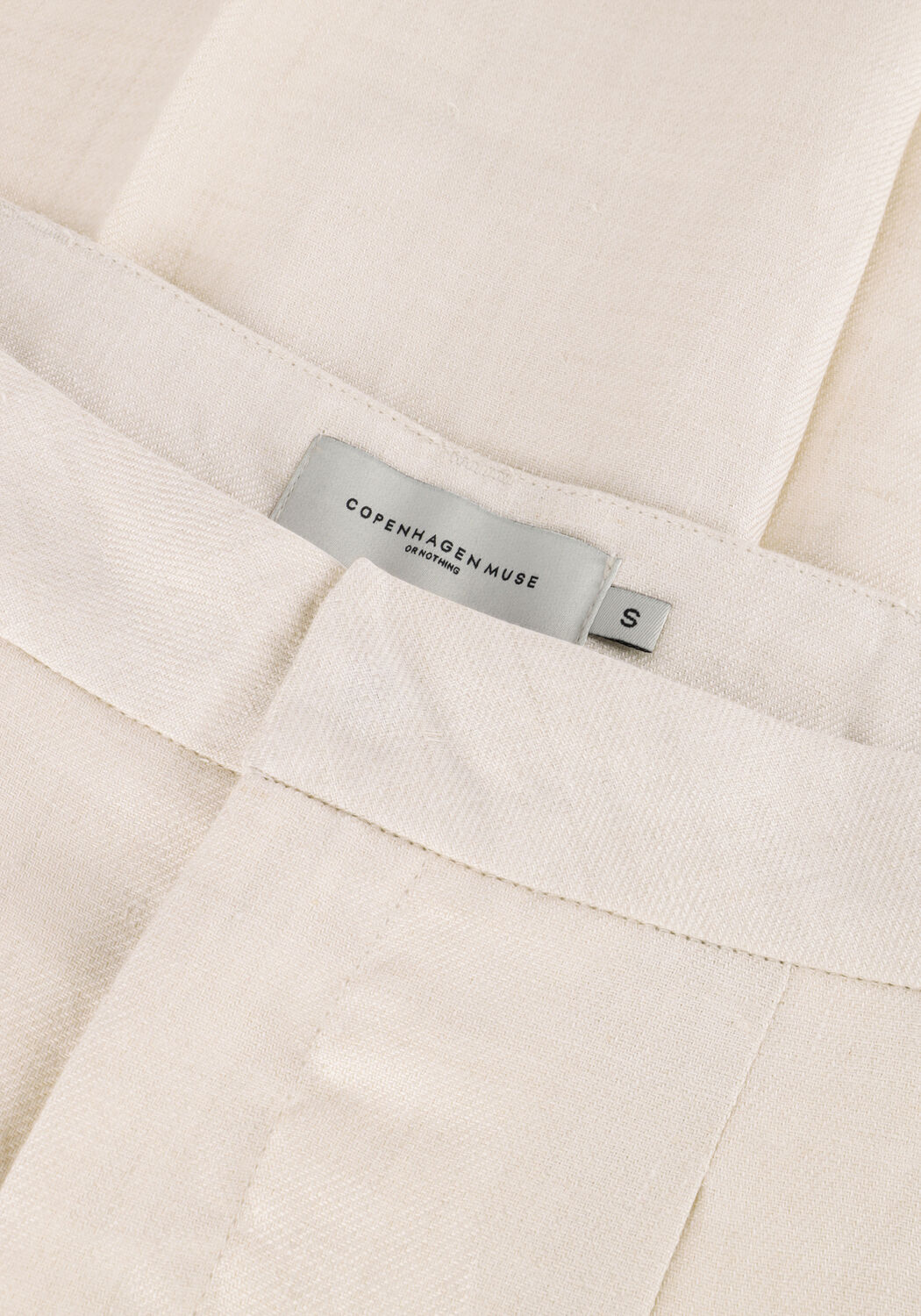 Ecru COPENHAGEN MUSE Wijde broek NATURE WHITE PANT - large