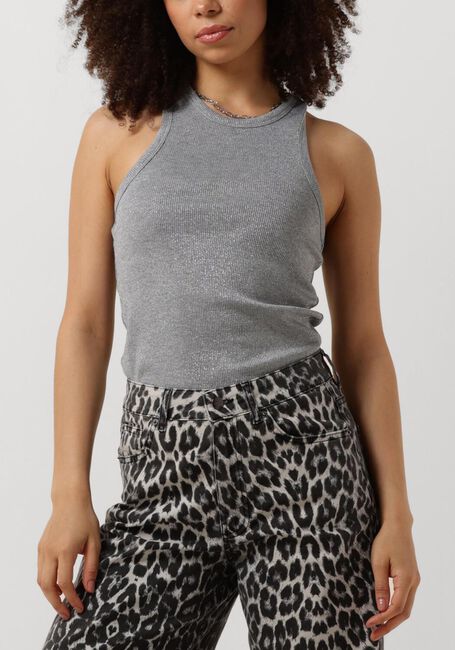 Zilveren CO'COUTURE Top SAHARA GLITTER TANK TOP - large