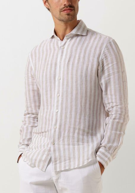 Beige PROFUOMO Casual overhemd SHIRT X-CUTAWAY SC LINNEN - large