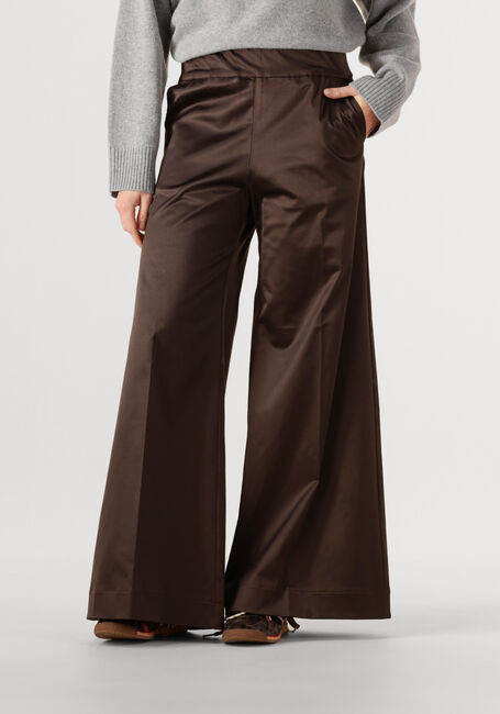 Bruine SEA ME HAPPY Wijde broek SUPER WOODY SHINY COTTON - large