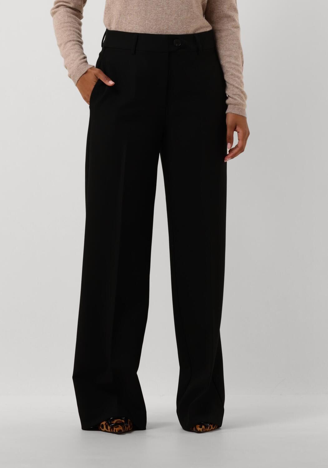 Co'Couture Pantalon Dames Vola Long Wide Pant, Maat: L, Kleur: Zwart