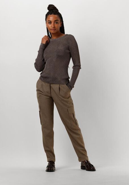 Grijze GESTUZ T-shirt SILVIGZ DEEP BACK BLOUSE - large