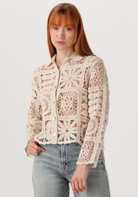 Ecru SUMMUM Blouses SHORT CARDIGAN FLOWER CROCHET KNIT - large
