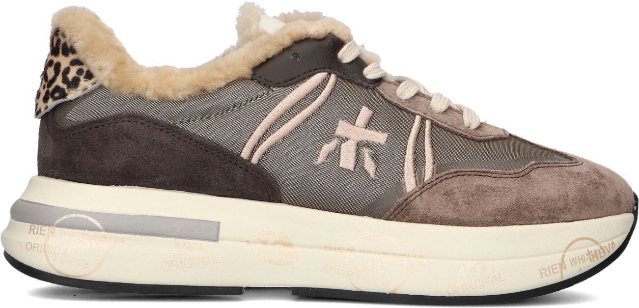 Premiata Lage Sneakers Dames Cassie, Maat: 38, Materiaal: Suède, Kleur: Bruin