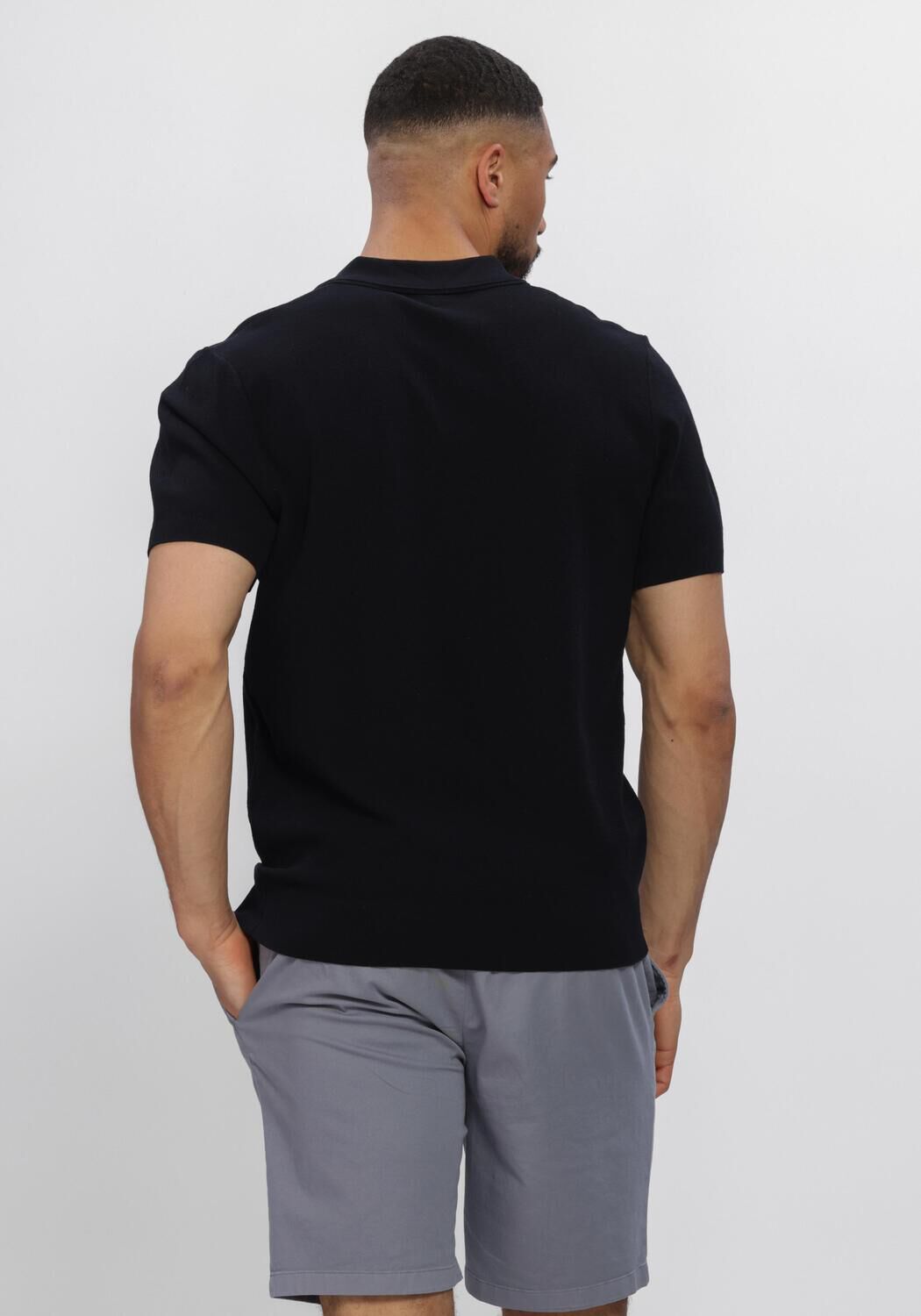 Donkerblauwe PROFUOMO Polo POLO OPEN COLLAR LUXURY BASIC - large