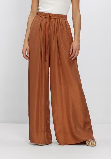 Bronzen FORTE FORTE Broeken HABOTAI SILK DRAWSTRING PANTS - large