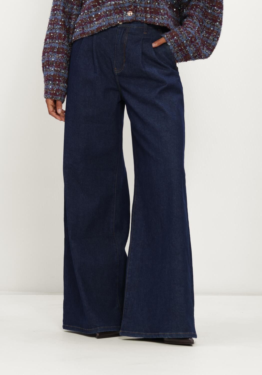 Donkerblauwe AMAYA AMSTERDAM Wijde broek ARIA PANTS - large