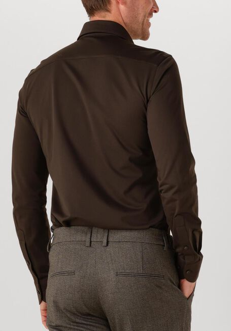 Bruine PROFUOMO Klassiek overhemd SHIRT X-CUTAWAY SF JAPANESE KNITTED - large