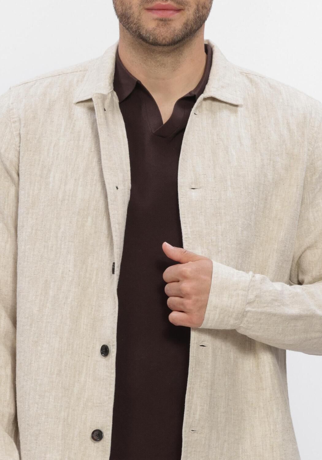 Beige PROFUOMO Overshirts OVERSHIRT RAW - large