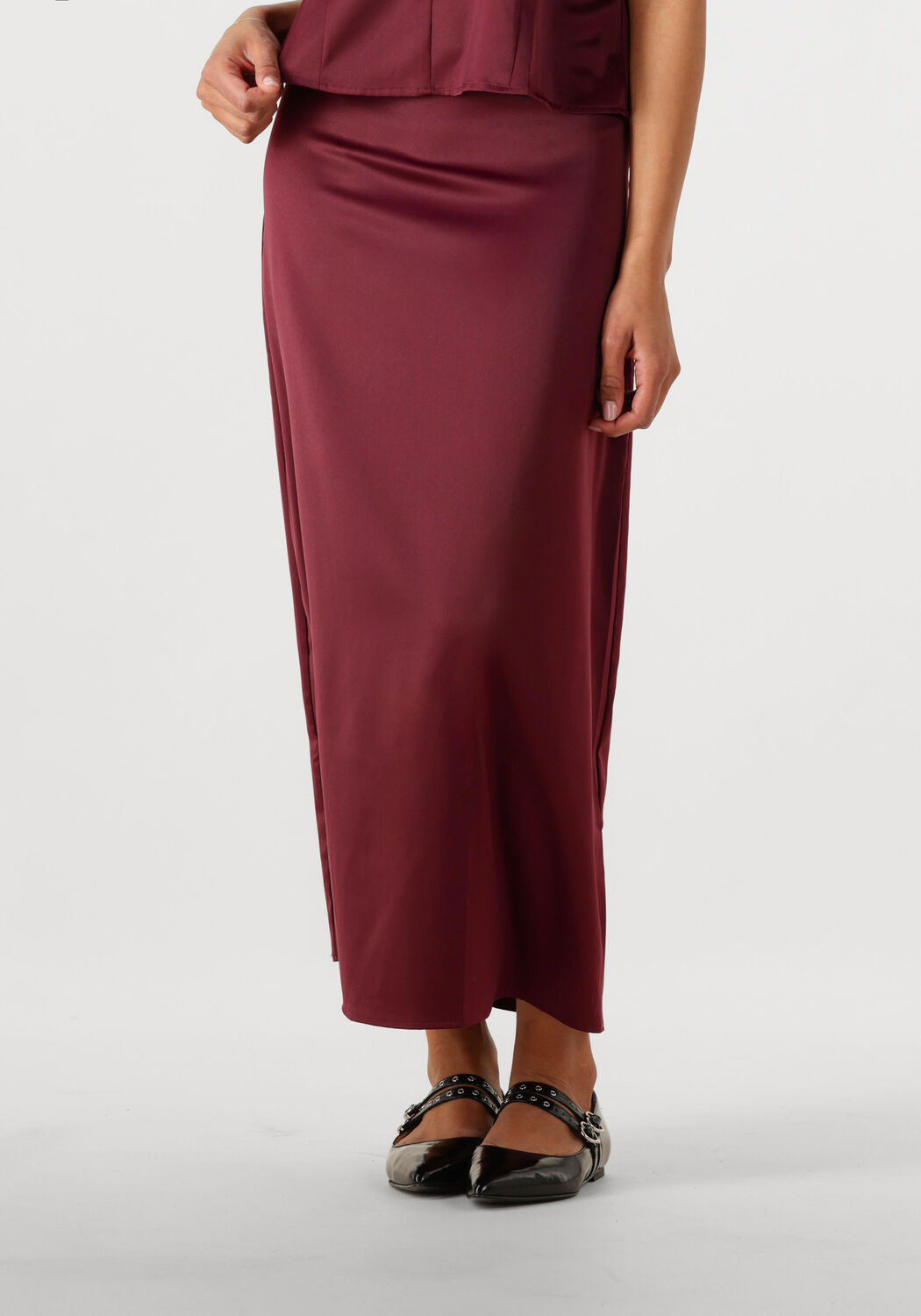 Co'Couture Midirok Dames Adnacc Sateen Skirt, Maat: L, Kleur: Bordeaux