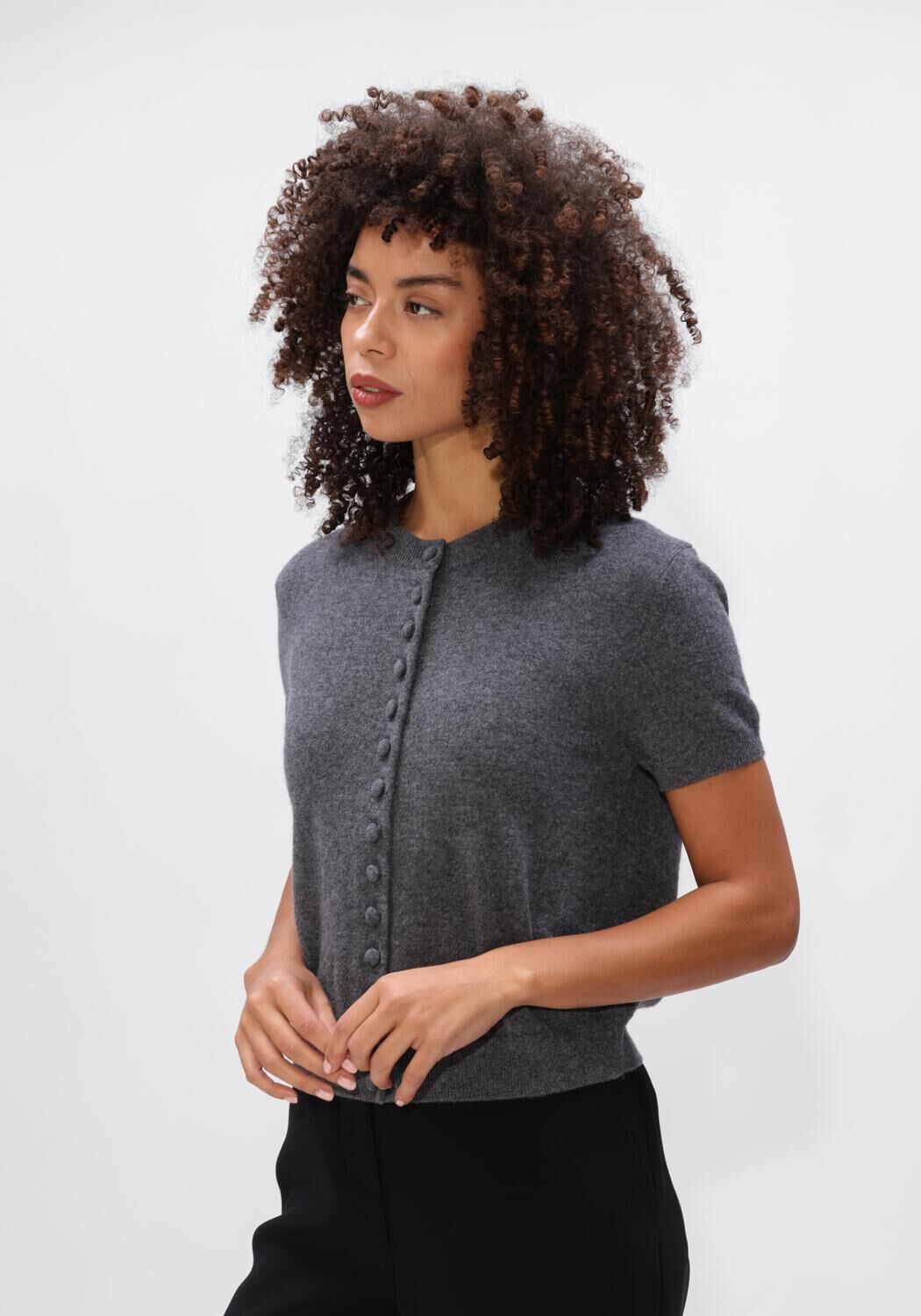 Donkergrijze LISA YANG Vest LUNEA CARDIGAN - large