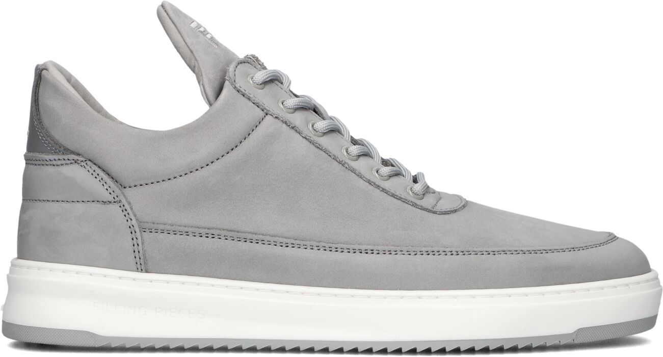 Filling Pieces Lage Sneakers Heren Low Top Base, Maat: 45, Materiaal: Nubuck, Kleur: Grijs
